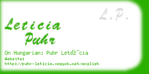 leticia puhr business card